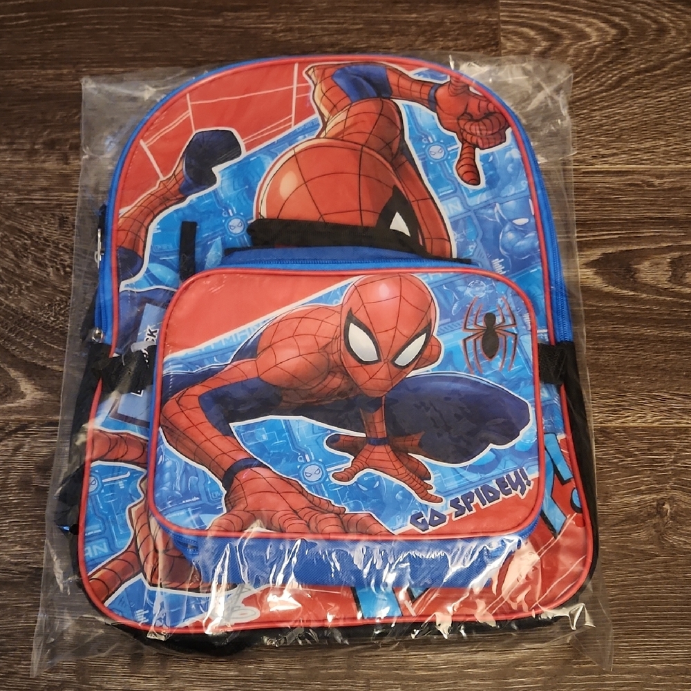 Marvel SPIDERMAN 16" Large Backpack with Insulated Lunch Bag Set BIOWORLD